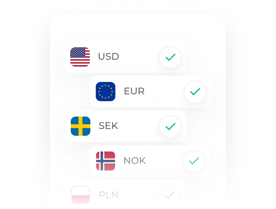 Receive payments in multiple currencies