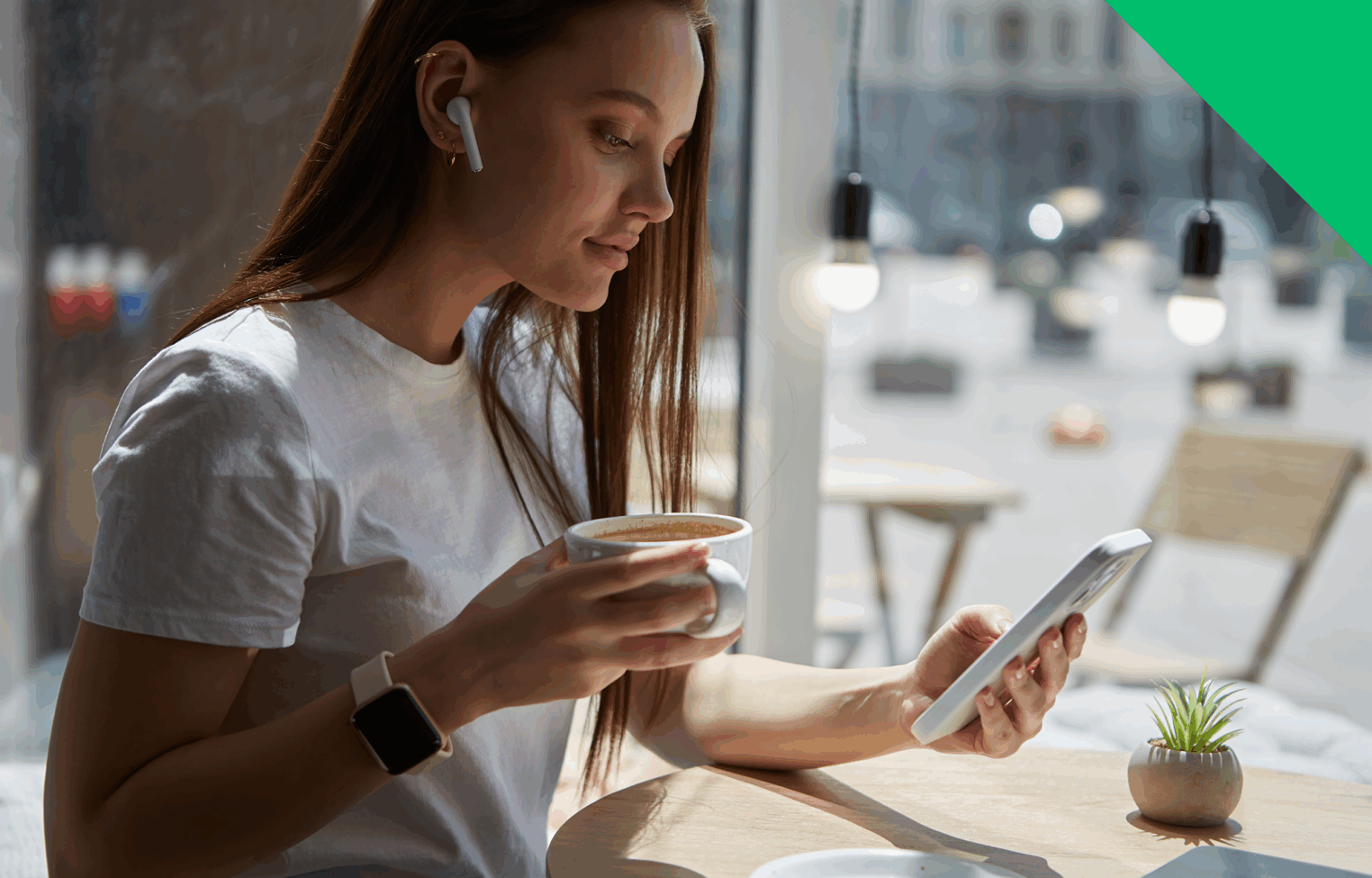 woman looking at her phone