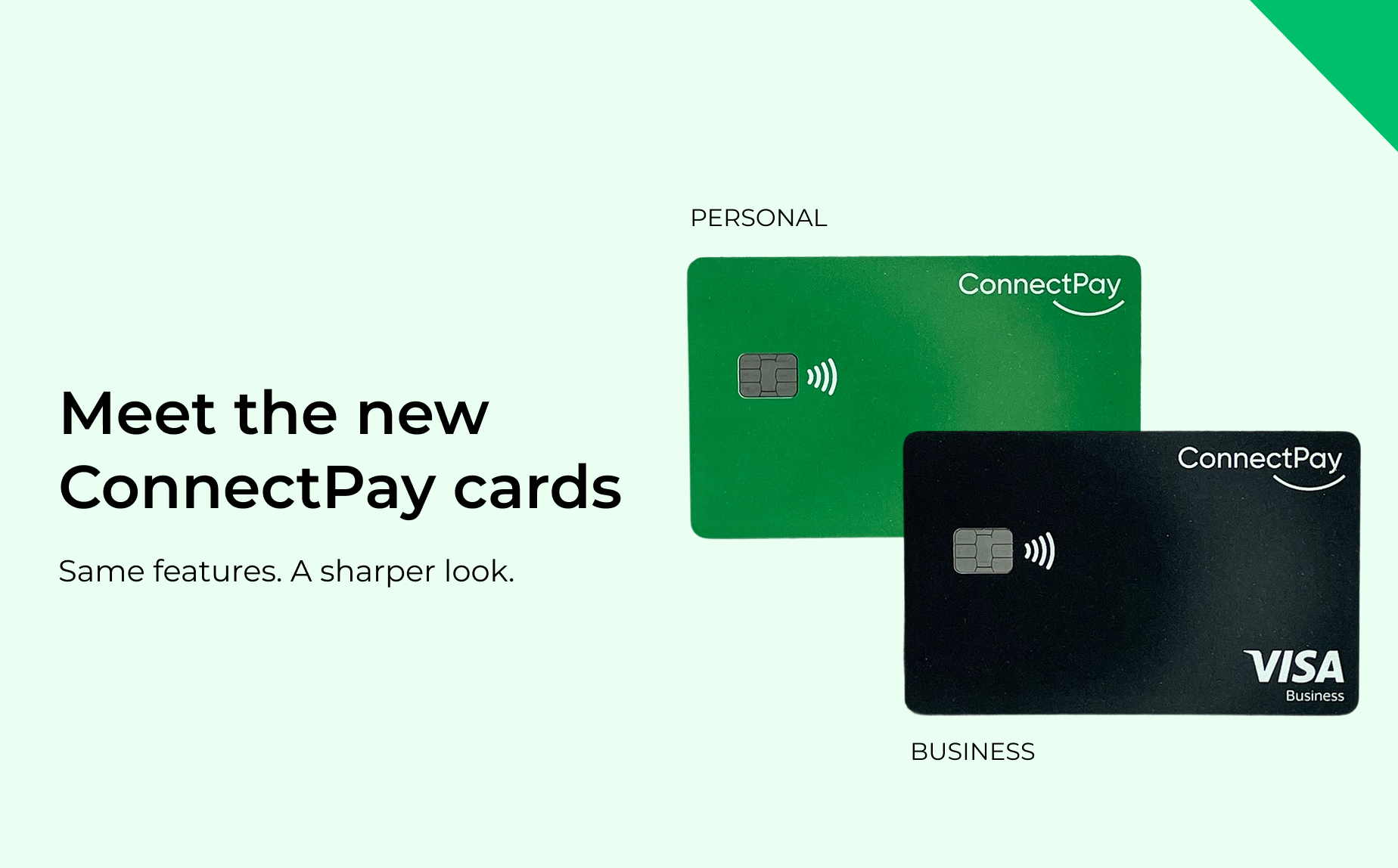 New ConnectPay Personal and Business card designs